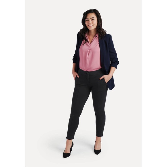 Betabrand Pants Small Long Black Skinny Leg Dress Yoga Cigarette Zip - Picture 16 of 16